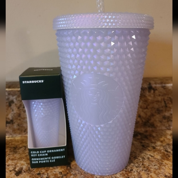 STARBUCKS HOLIDAY STUDDED ICE TUMBLER & ORNAMENT KEYCHAIN - Picture 5 of 6